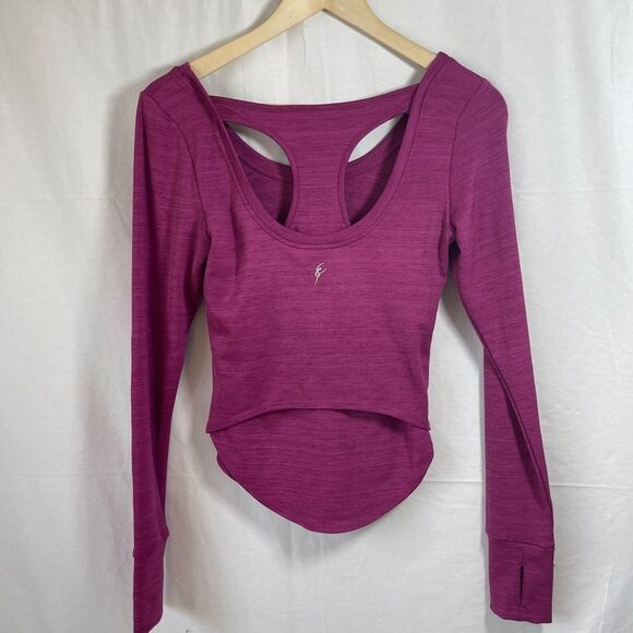 Studio By Capezio Heather Berry Workout Top Sz XS - Picture 2 of 7